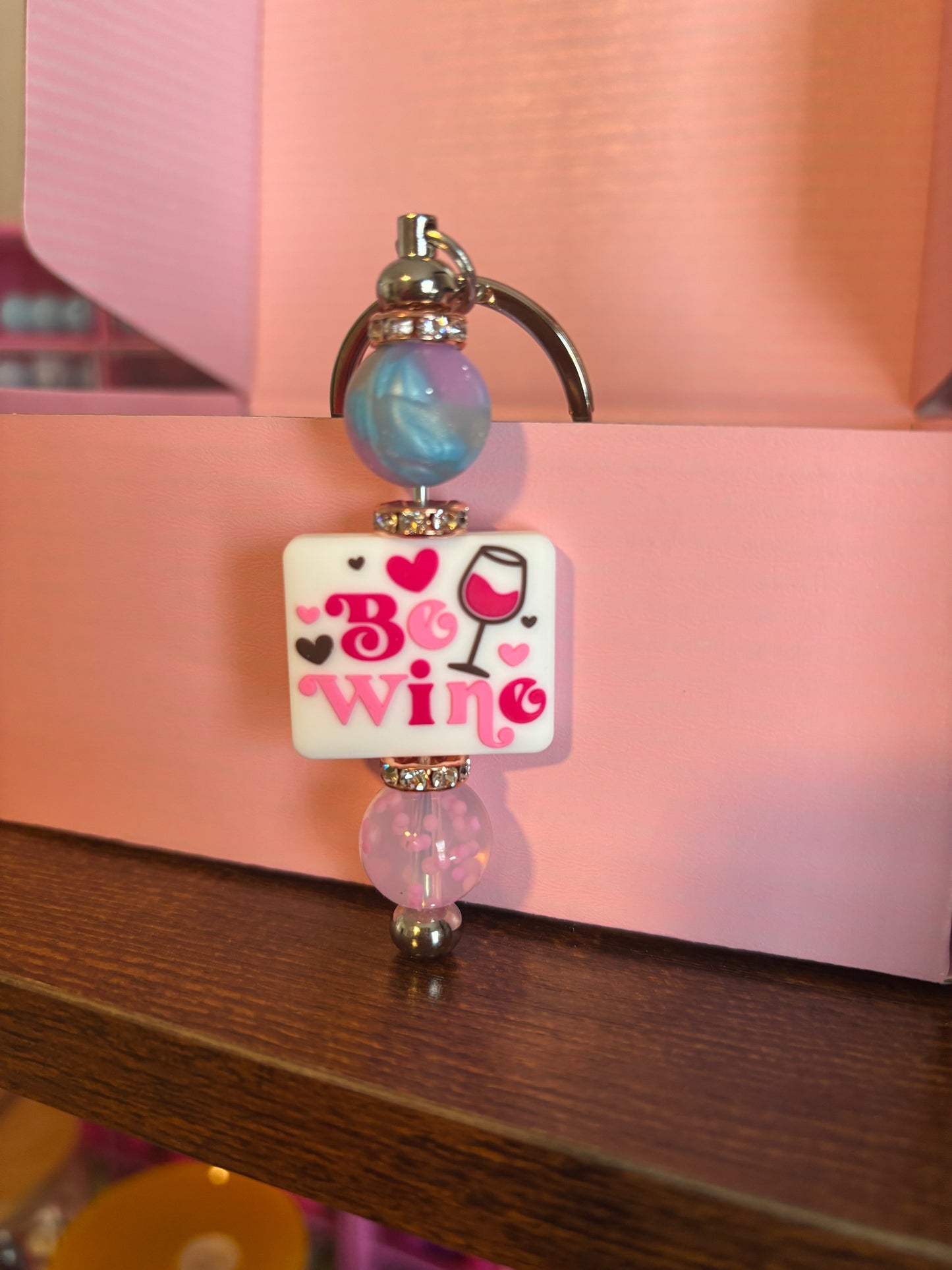 Pens, bookmarks and focal keychains