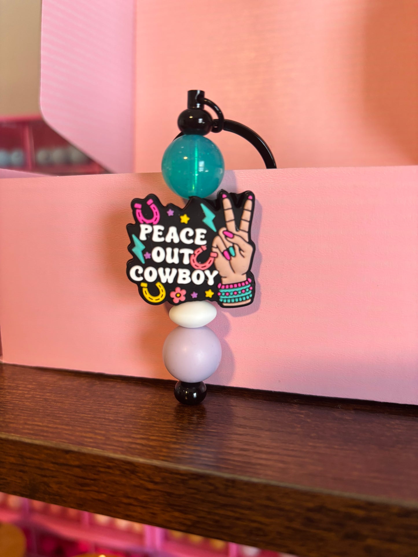 Pens, bookmarks and focal keychains